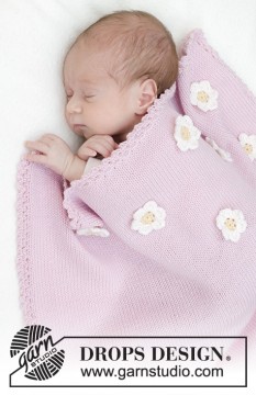 46-1 Little Daisy Blanket by DROPS Design