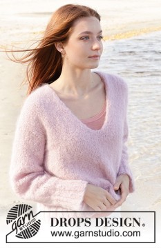 240-5 Climbing Rose Sweater by DROPS Design