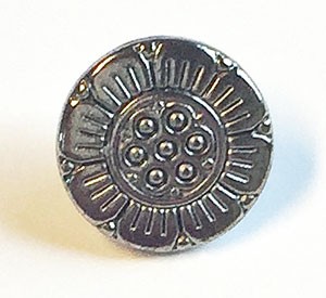 Rund sølvknapp - 13 mm