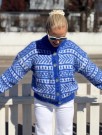 IR 02-41B - Hanami jakke - royal blue - Påfugl - strikkepakke thumbnail