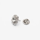 Dekorativ pin med strass – blomst - sølvfarget thumbnail