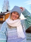IR 05-02 - Frost skjerf - Påfugl - strikkepakke thumbnail