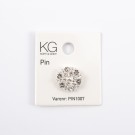 Dekorativ pin med strass – sirkel - sølvfarget thumbnail