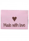 10 merkelapper - Made with love - rosa - 3,5 cm thumbnail