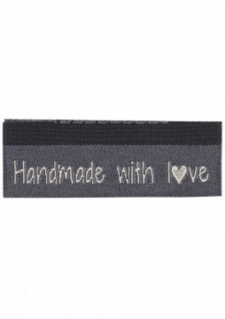 10 merkelapper - Handmade with love - grå - 5 cm