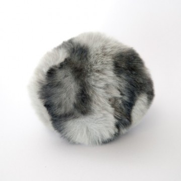 Dusk i fuskepels med trykknapp - grå/sort - 6 cm