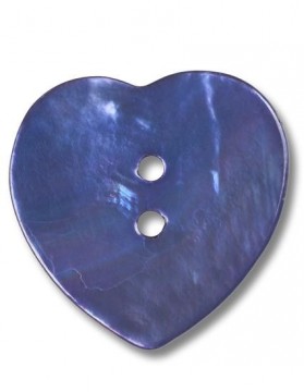 Perlemorknapp hjerte lys blå 25 mm (DSA)