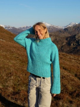 OK 07-01M - Krogh Storm genser - turkis - strikkepakke