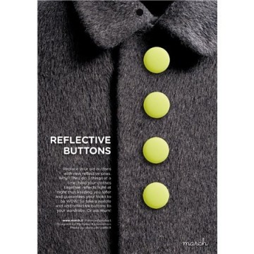 Reflective buttons neon yellow - 22 mm