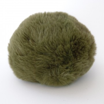 Dusk i fuskepels med trykknapp - olivengrønn - 8 cm