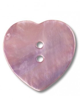 Perlemorknapp hjerte fersken 15 mm (DSA)