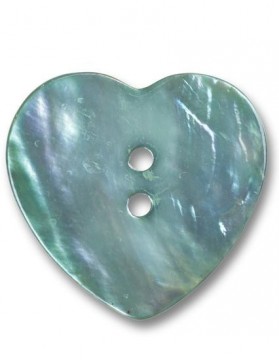 Perlemorknapp hjerte sjøgrønn 25 mm (DSA)