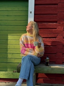 IR 02-01B - Hanami genser - light yellow - strikkepakke