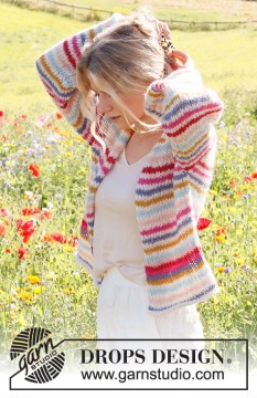 Candy Stripes Cardigan by DROPS Design