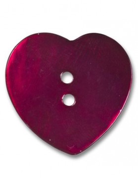 Perlemorknapp hjerte rødlilla 15 mm (DSA)
