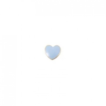 Metallknapp hjerte lys blå - 10 mm