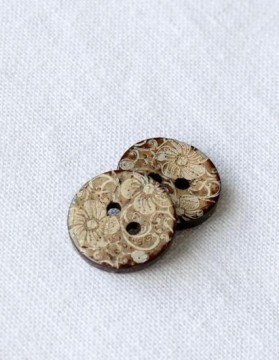 Kokosknapp med blomster 18 mm (DSA)