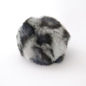 Dusk i fuskepels med trykknapp - grå/sort - 6 cm