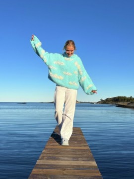 IR 01-04B - Skyhigh genser - Caribbean blue - strikkepakke