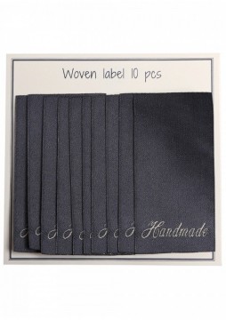 10 merkelapper - Handmade - grå - 3,2 cm