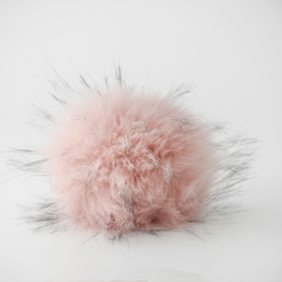 Dusk i fuskepels med trykknapp - lys rosa - 11 cm