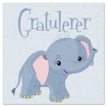 Kort - Gratulerer - Elefant