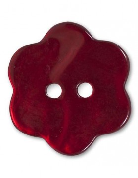 Perlemorknapp blomst rød 11 mm (DSA)