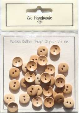 Treknapper - Deep - natur 12 mm - 30 stk