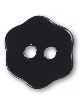 Perlemorknapp blomst svart 11 mm (DSA)