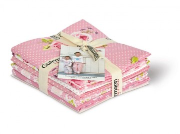 Gütermann Stoff 45x55 (Fat Quarter) pakke med 5 - rosa