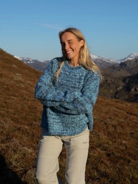 OK 10-01I - Øyunn Raglangenser 2.0 - blå - strikkepakke