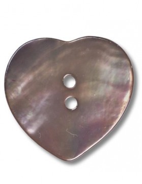 Perlemorknapp hjerte kald brun 15 mm (DSA)