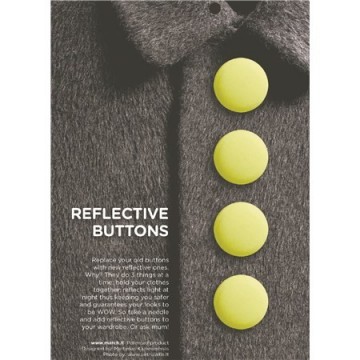 Reflective buttons neon yellow - 28 mm