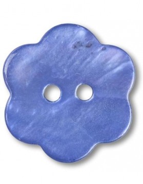 Perlemorknapp blomst lyseblå 19 mm (DSA)