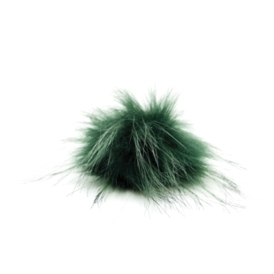 Dusk i fuskepels med trykknapp - mørk grønn - 8 cm